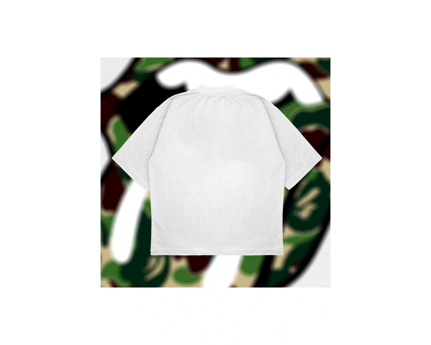 A Bathing Ape X Rolling Stones Green Boxy Fit Oversize Unisex Tshirt – Baskılı Tiş