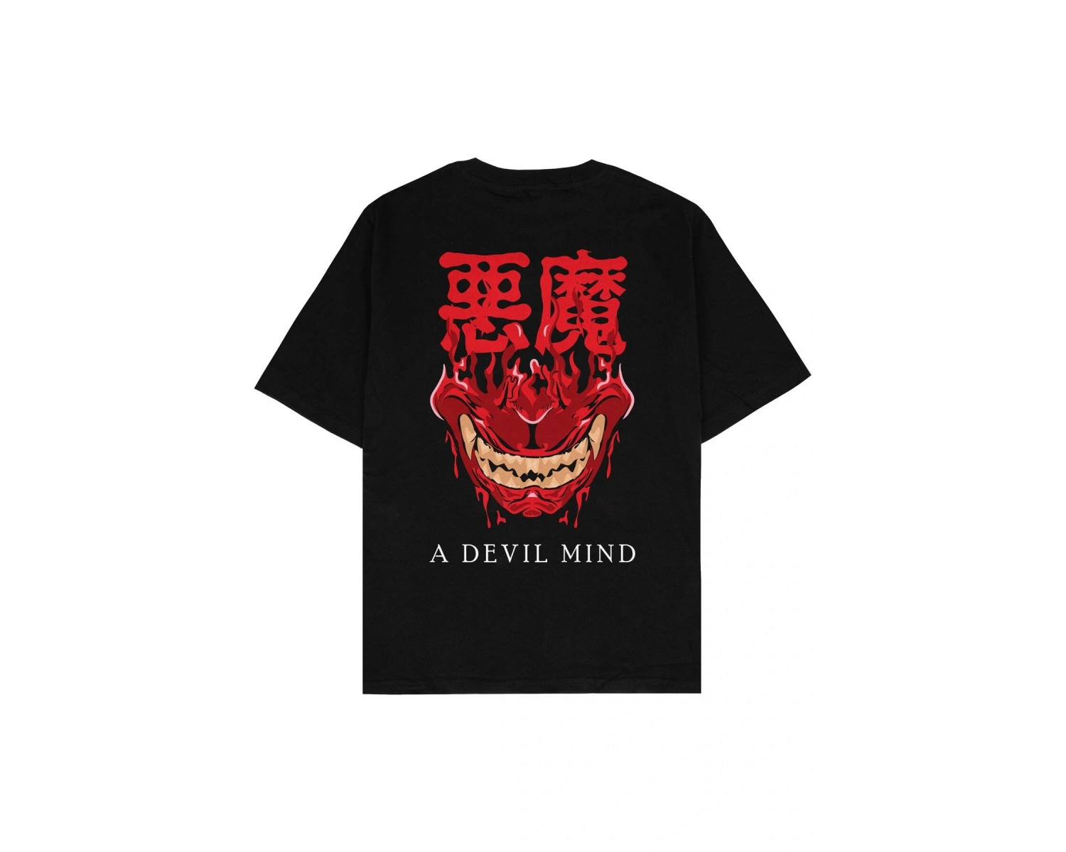 A Devil Mind Siyah Oversize Unisex T-shirt