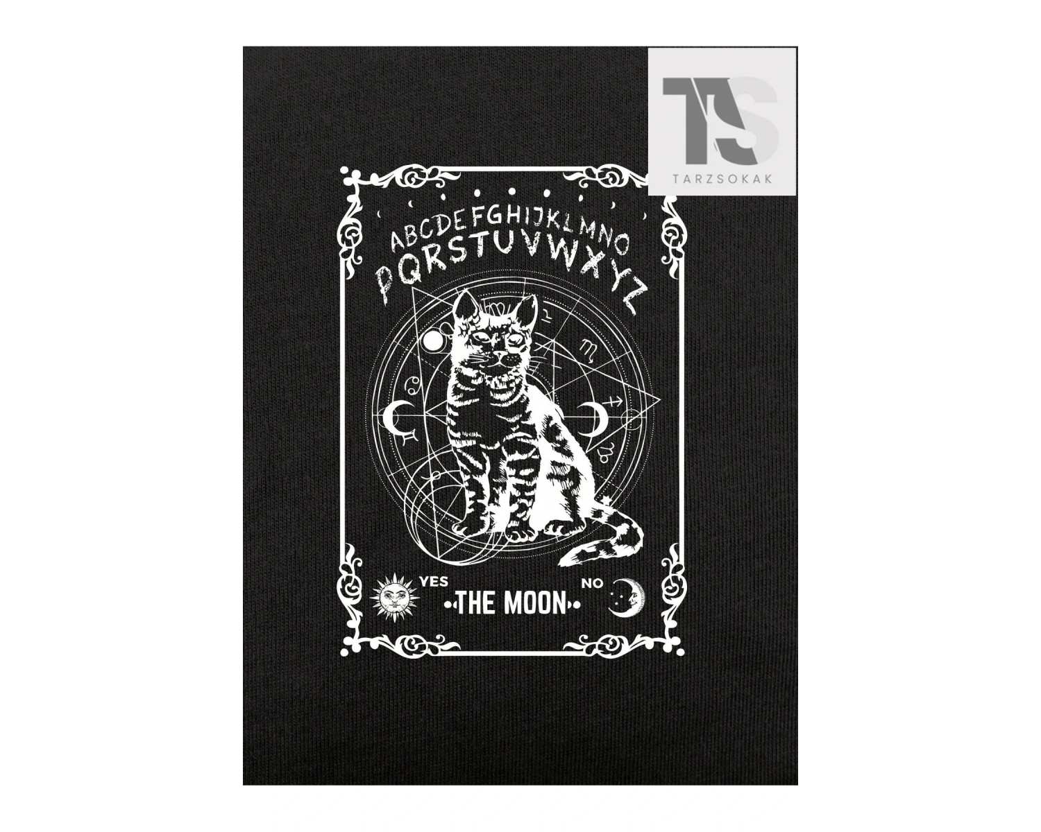 Academia Kedi & Harf Grafikli Tişört