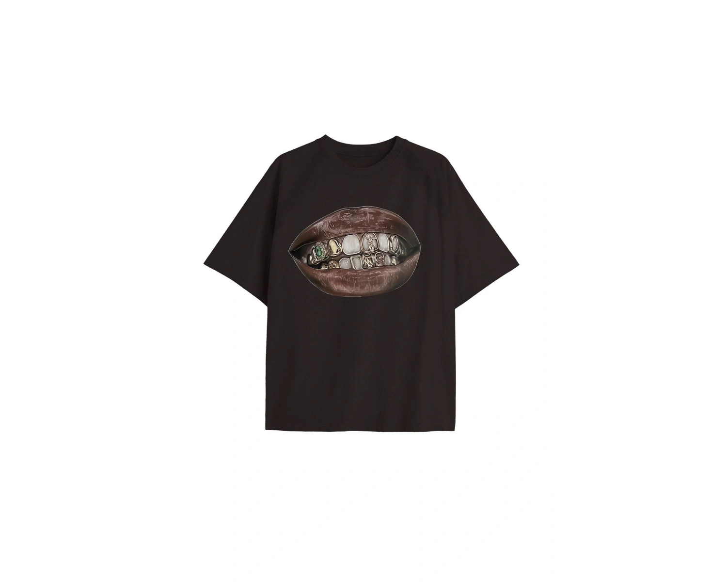 Adrift Cool Art Beyaz One Grillz Tişört - Baskılı Oversize Yazlık T-Shirt Bisiklet