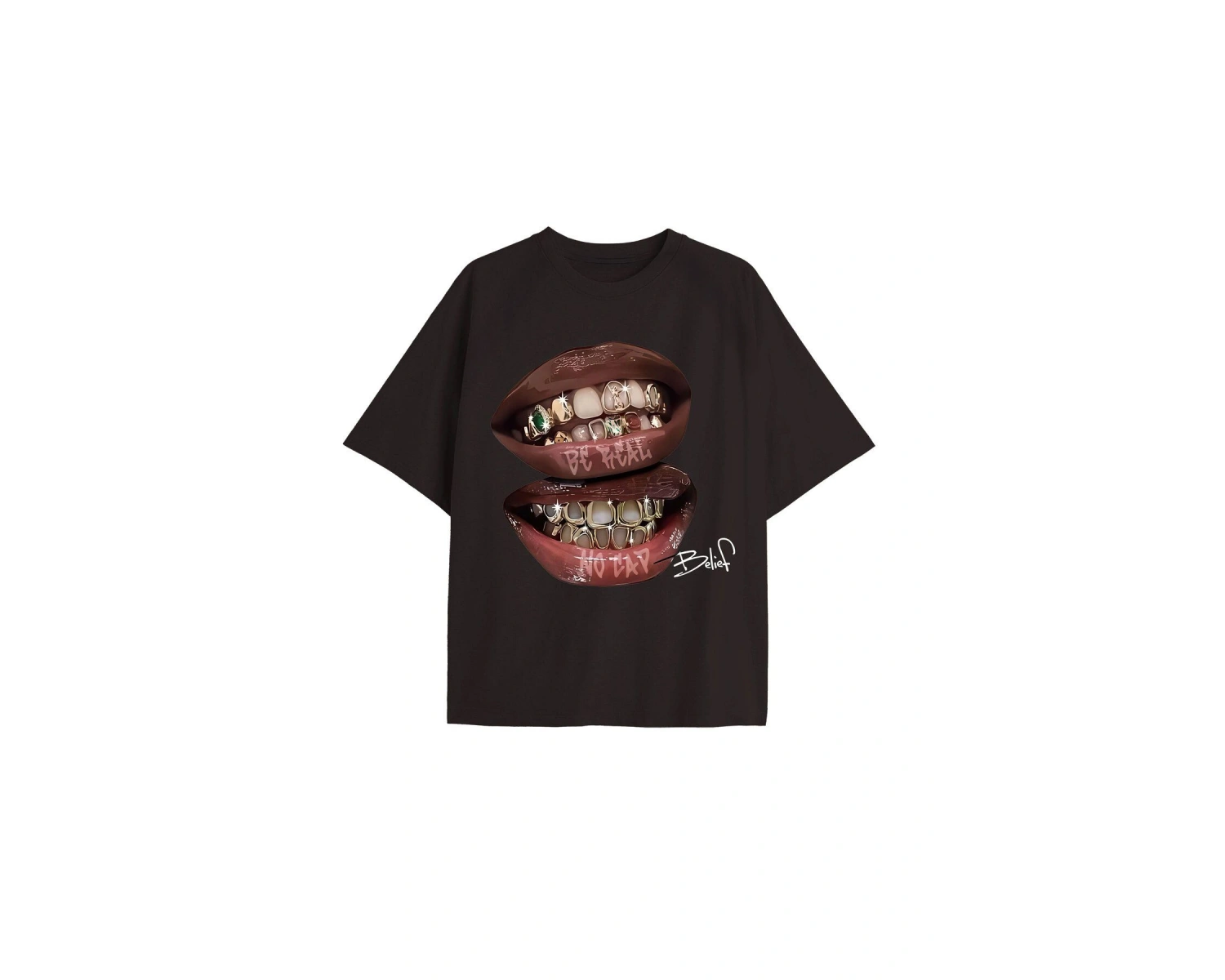 Adrift SeusCraft Beyaz Belief Grillz Tişört - Baskılı Oversize Yazlık T-Shirt Bisiklet