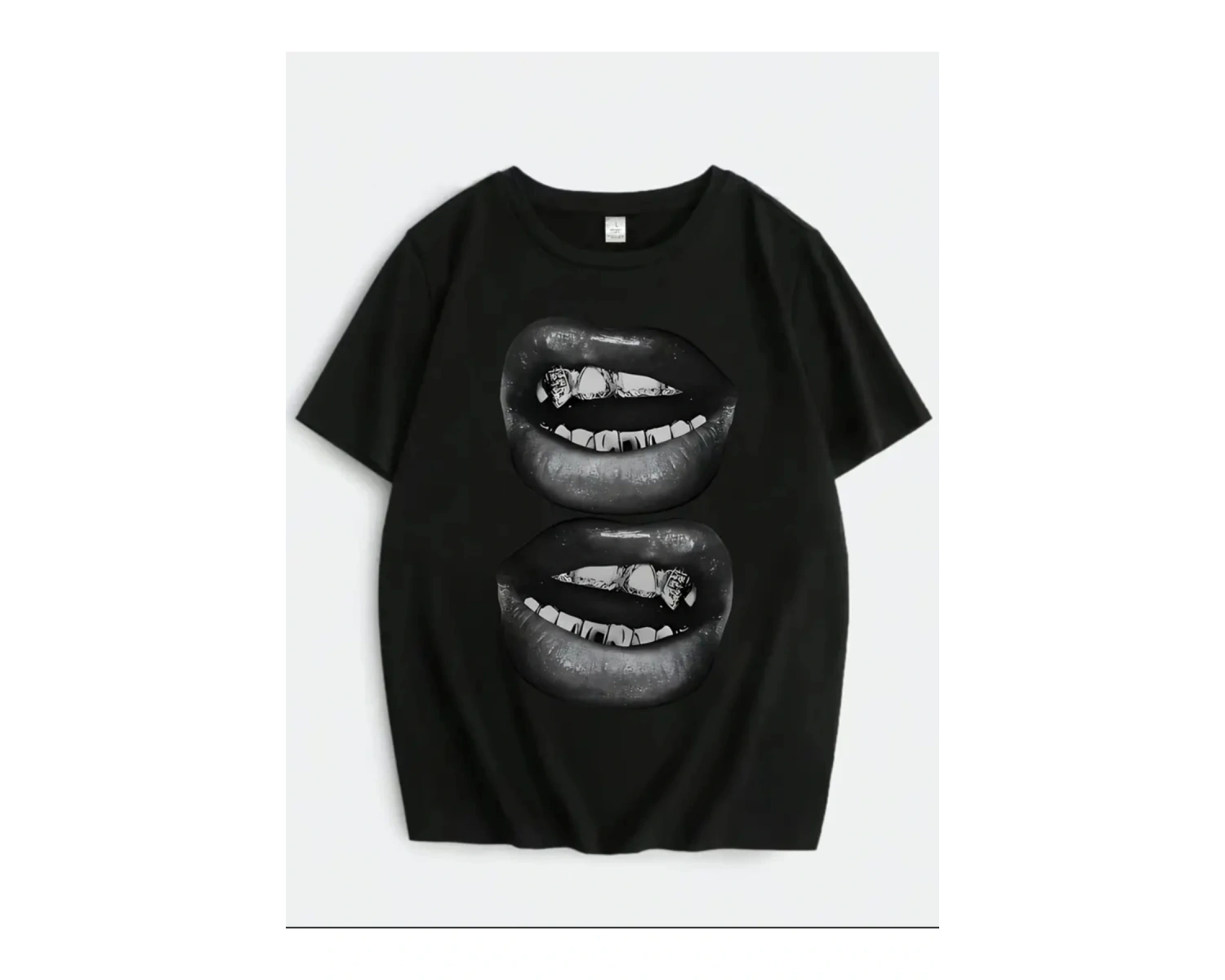 Adrift TRENDPUNKY Beyaz Grillz Hiphop Baskılı Oversize