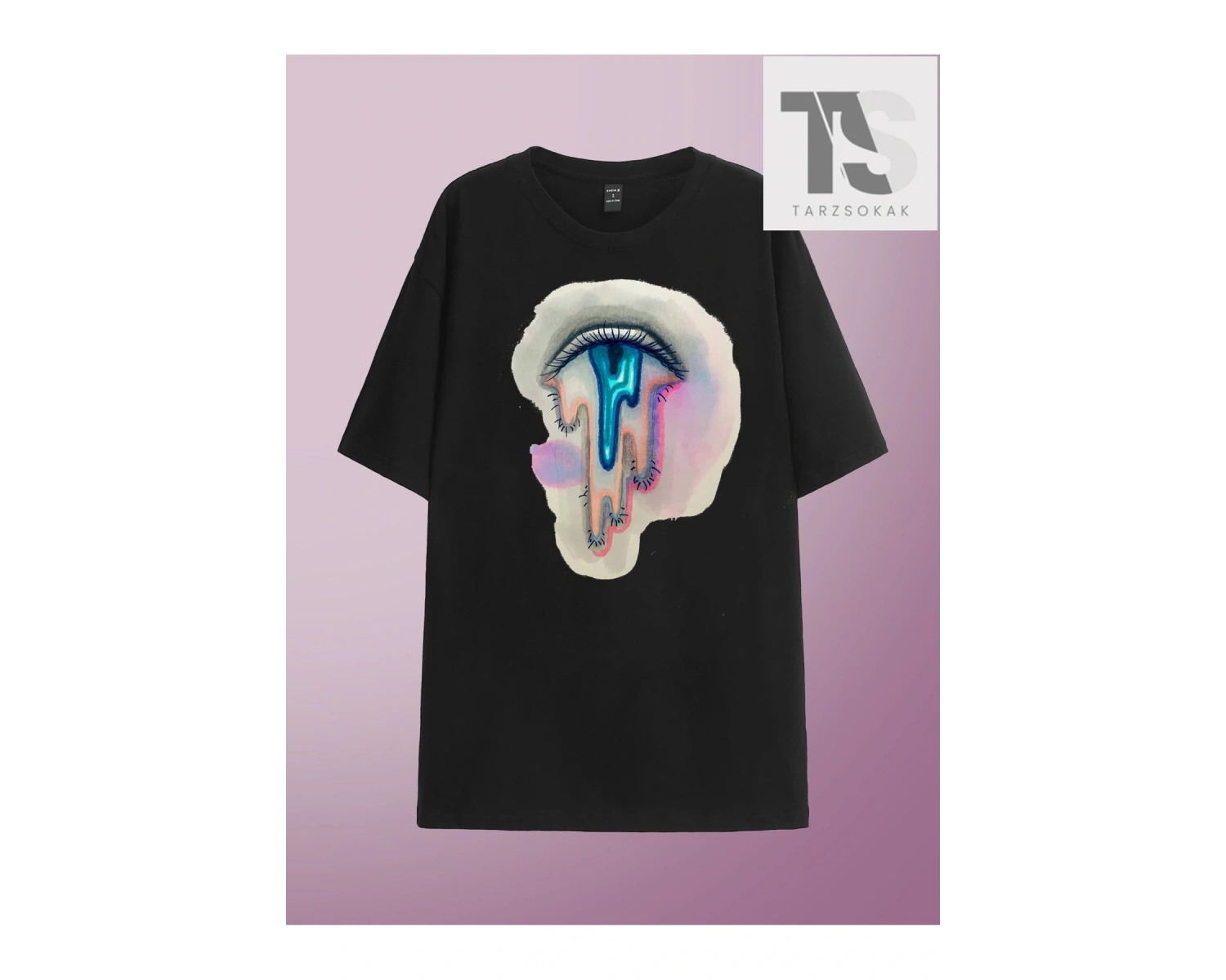 Alice Eye Grafikli Düşük Omuz Tişört