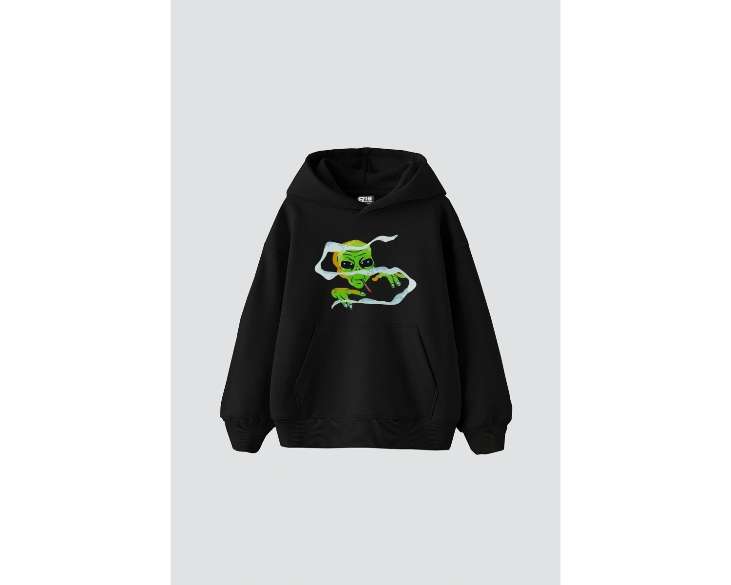 Alien Smoke Baskılı Oversize Unisex Siyah