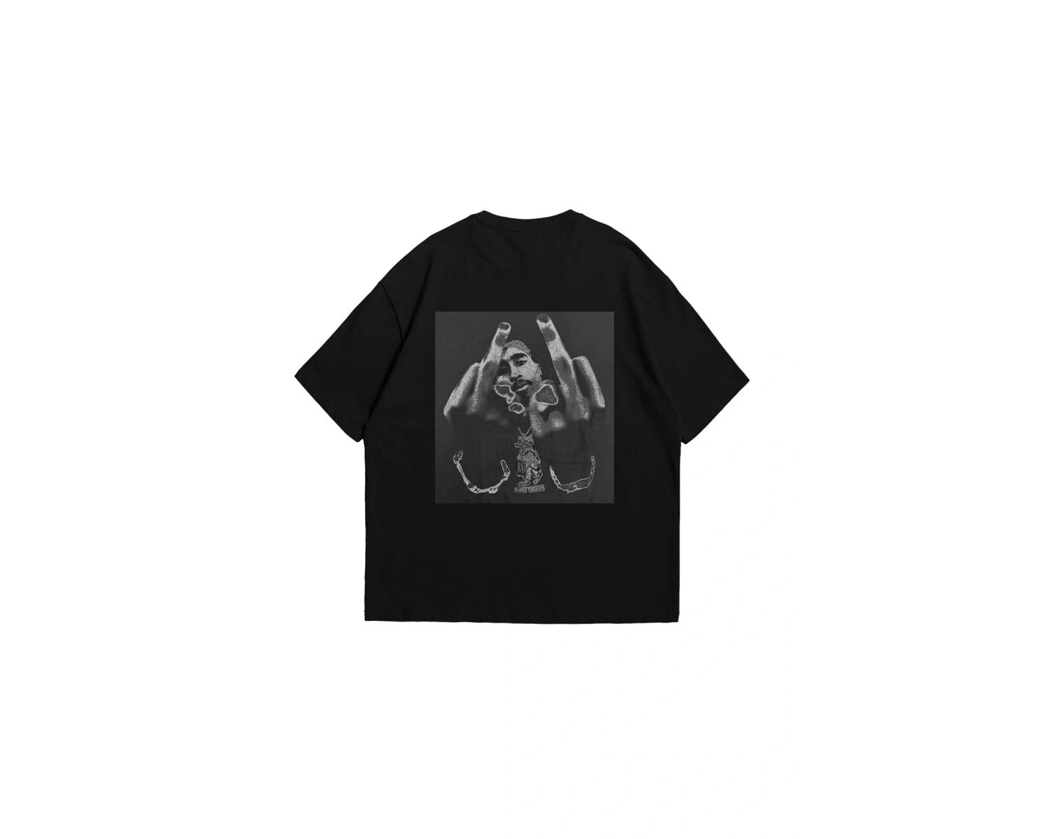 All Eyez On Me Baskılı Oversize Unisex Beyaz