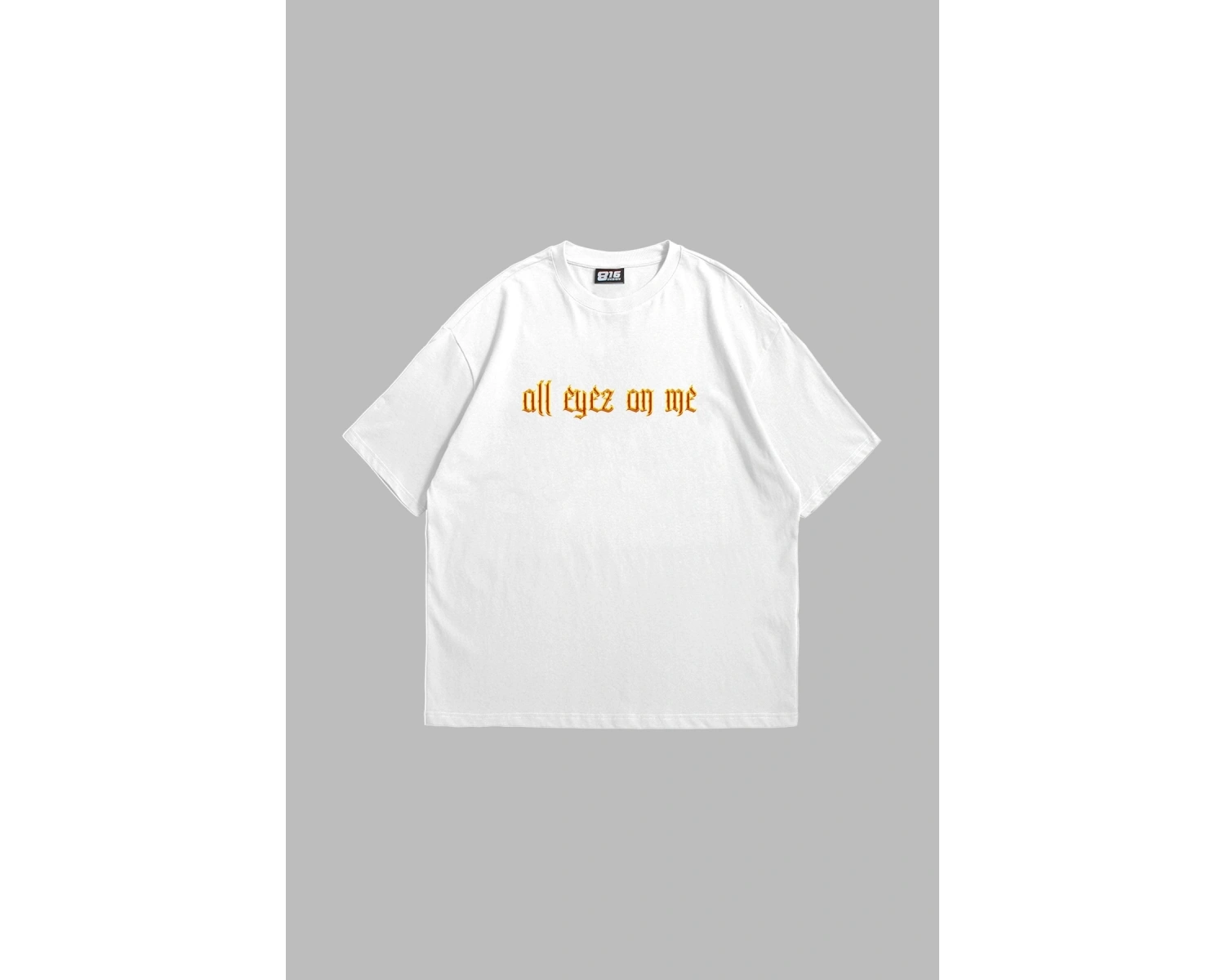All Eyez On Me Baskılı Oversize Unisex Beyaz