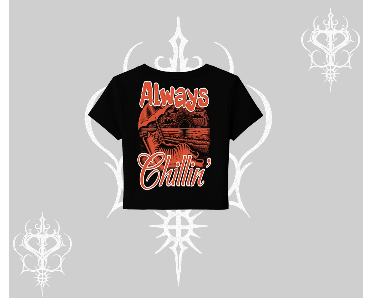 Always Chillin Kedi Arka Baskılı Babby Tee Tshirt