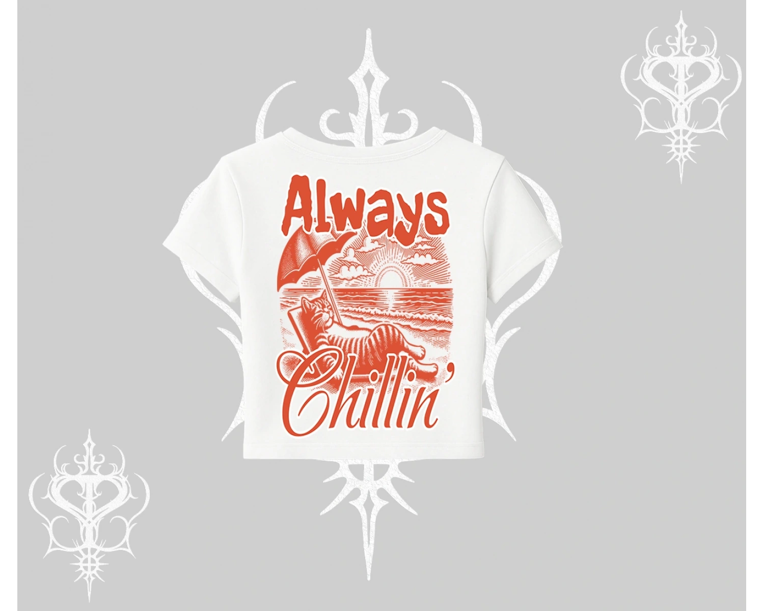 Always Chillin Kedi Arka Baskılı Babby Tee Tshirt