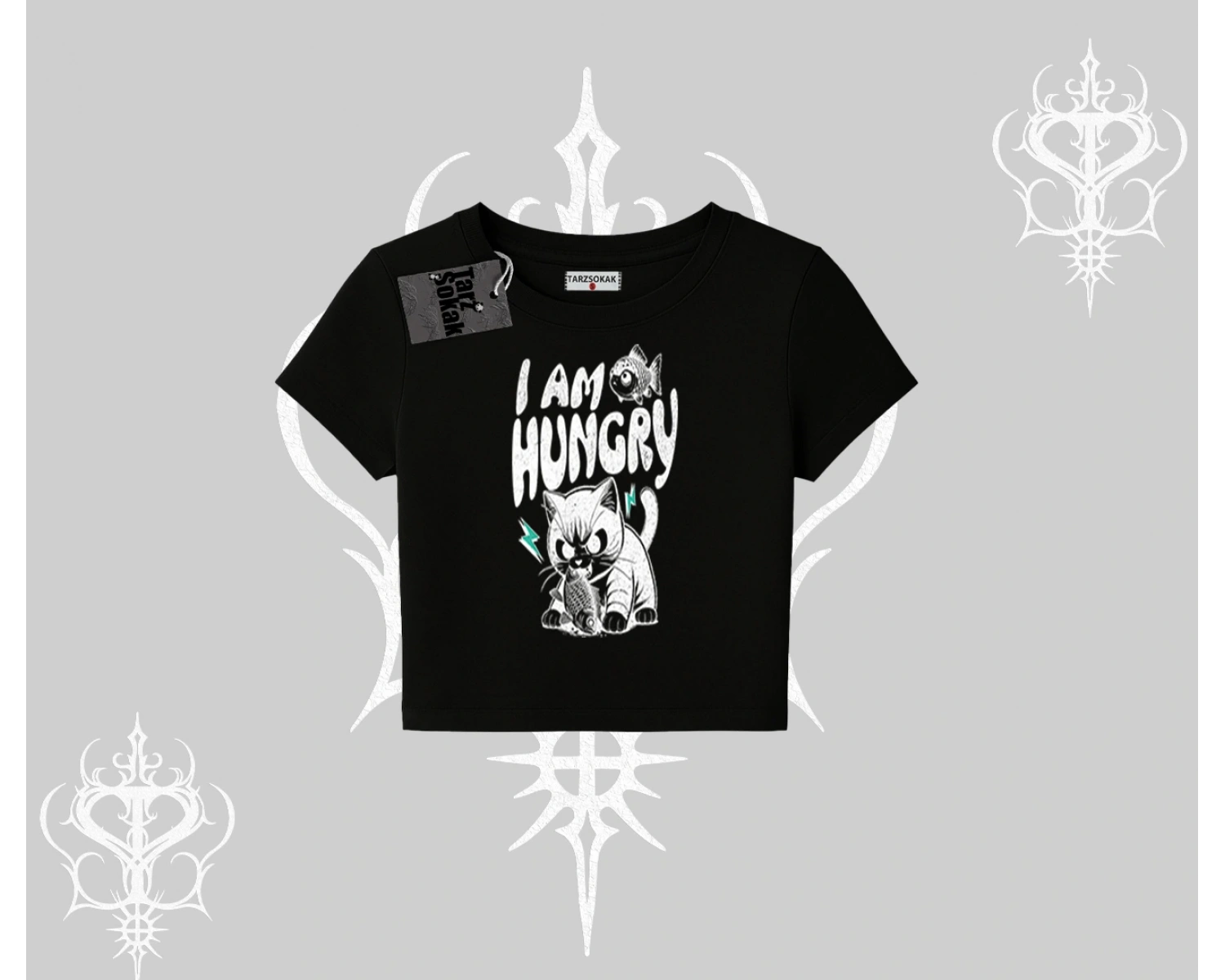 Am Hungry Kedi Baskılı Babby Tee Tshirt