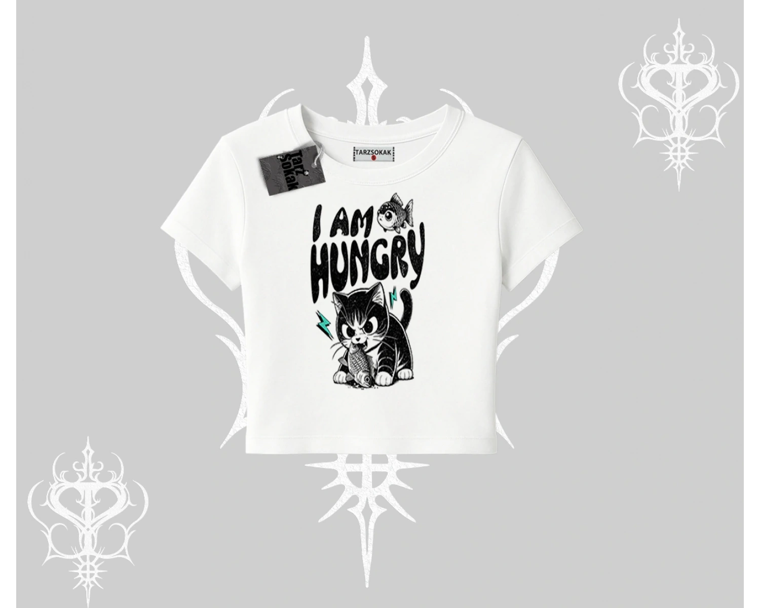 Am Hungry Kedi Baskılı Babby Tee Tshirt