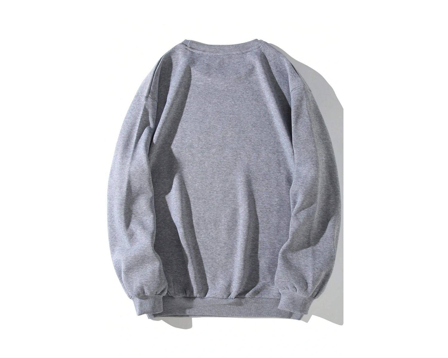 American Flag & Letter Graphic Lined Sweatshirt Gri