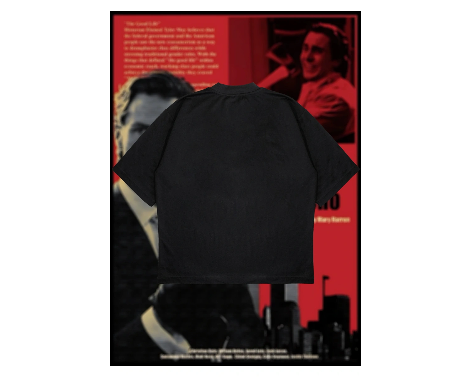 American Psycho Baskılı Oversize Unisex Pamuklu Nefes Alan Kalın Kumaşlı