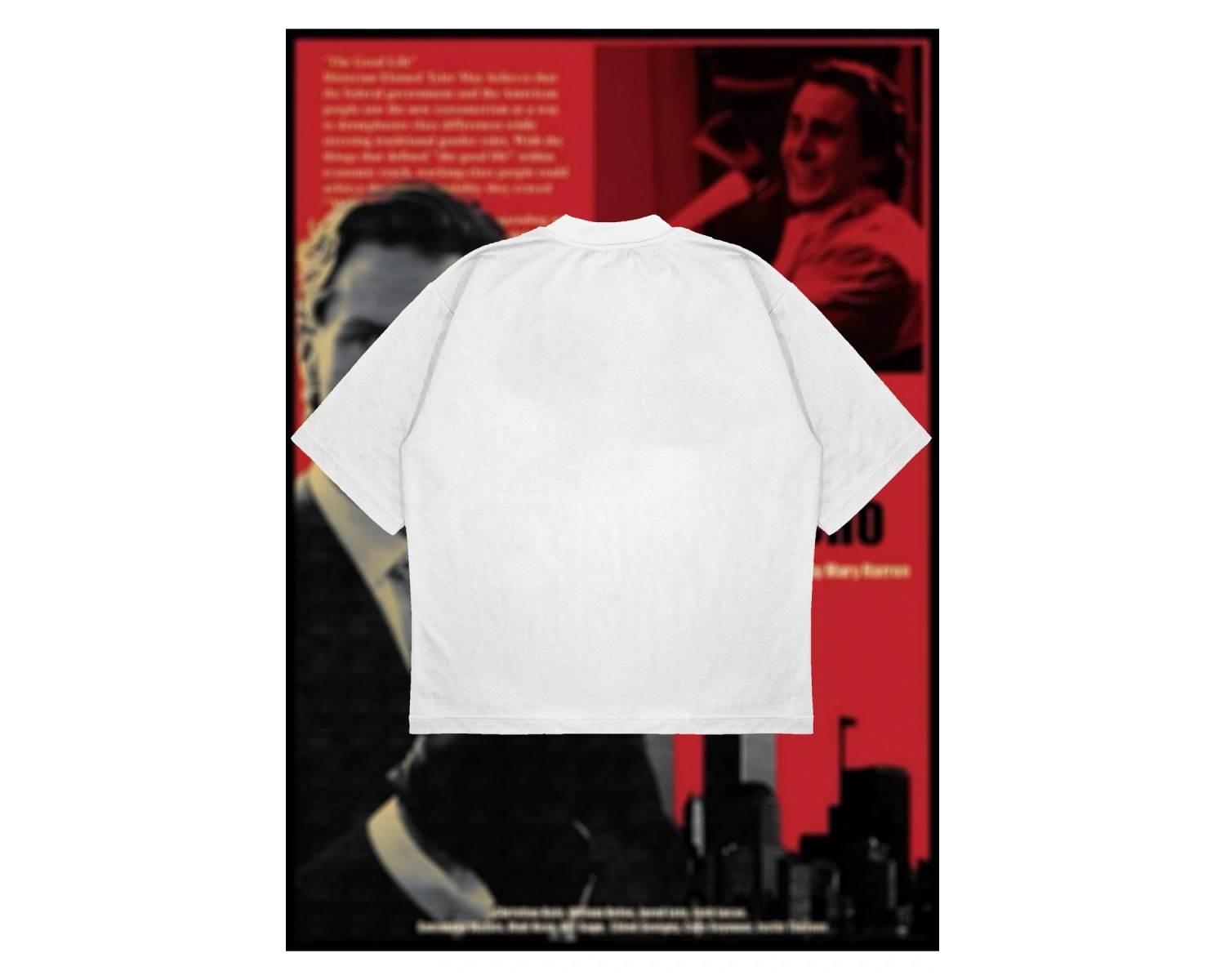 American Psycho Baskılı Oversize Unisex Pamuklu Nefes Alan Kalın Kumaşlı