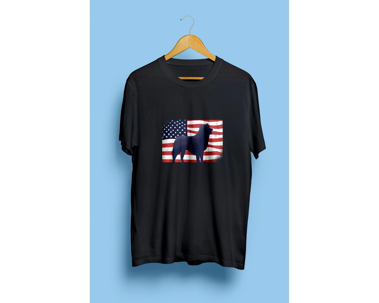 Amerika Ülke Bayrak Temalı Tasarım Baskılı Unisex Tişört