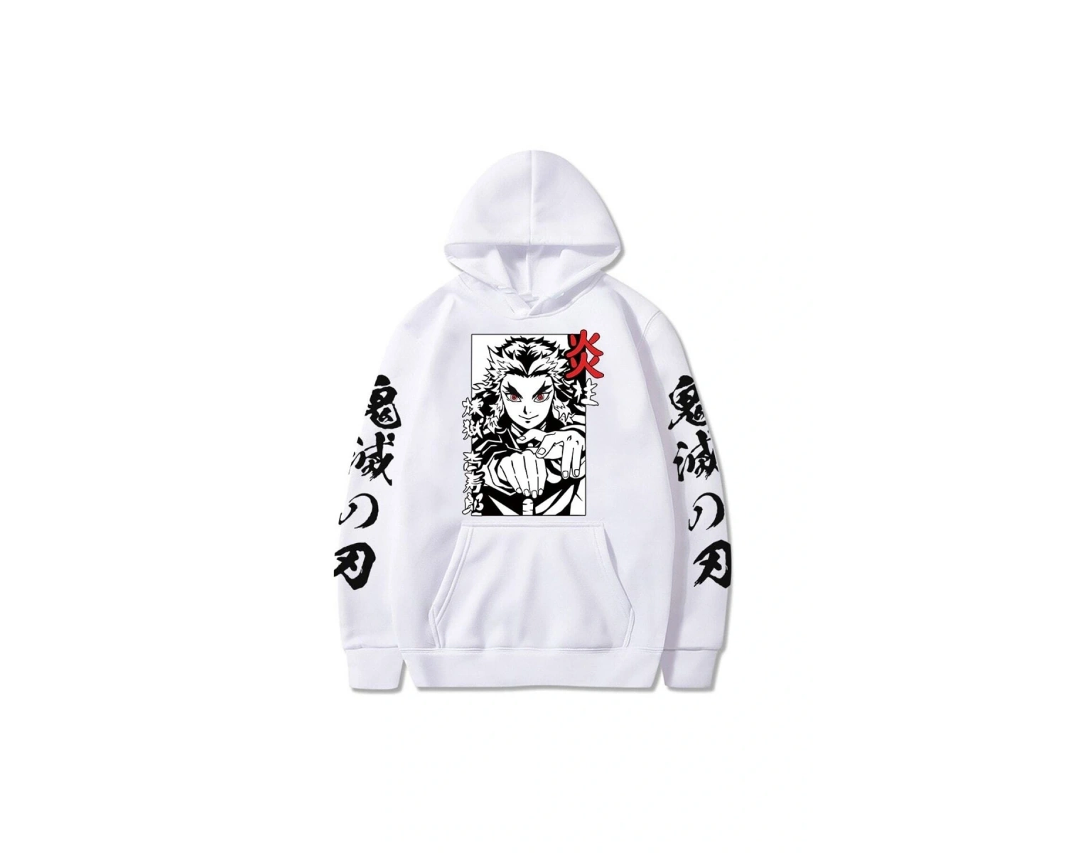 Anime Demon Slayer Rengoku Hoodie Mod43 14670 Beyaz