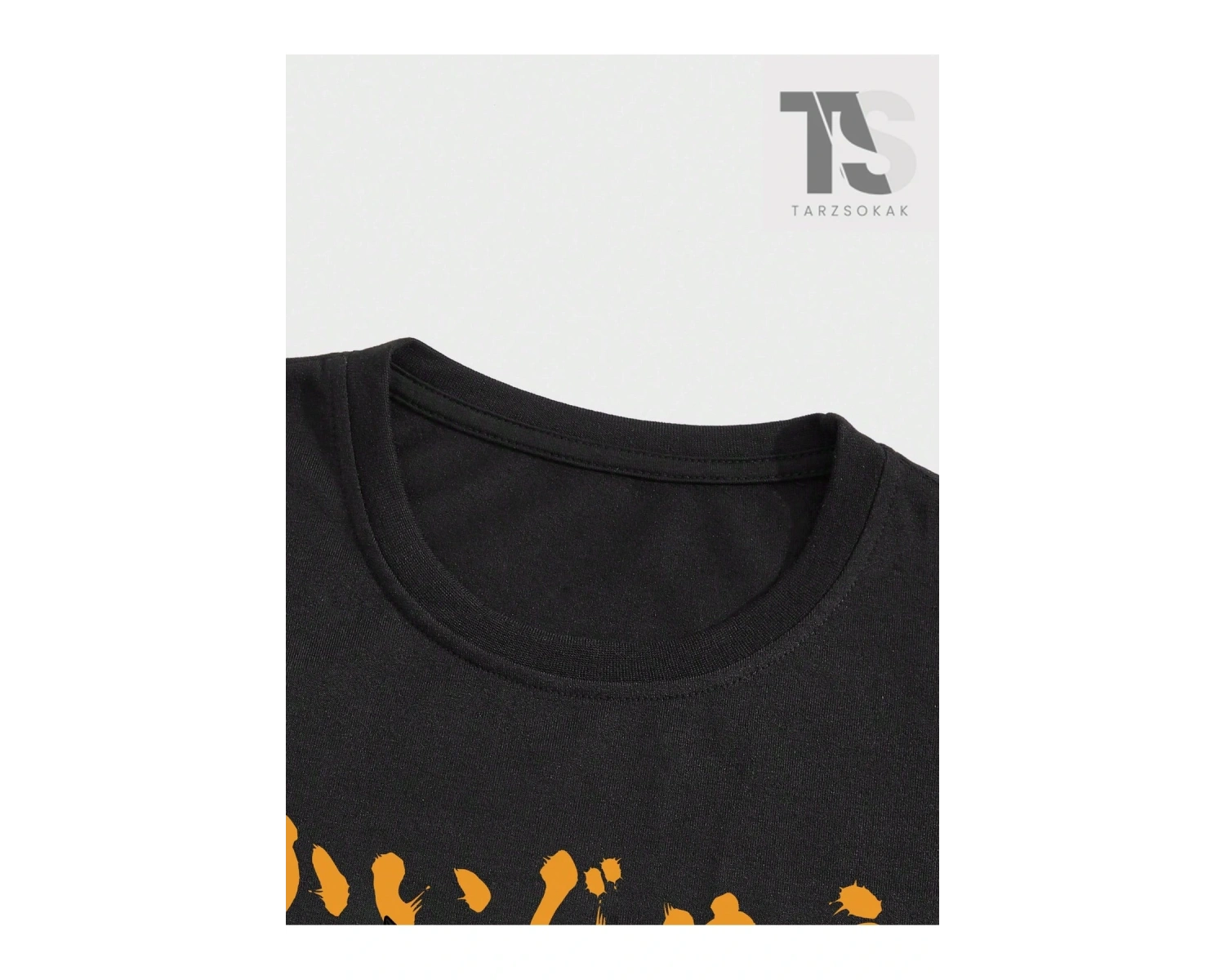 Anime Erkek Harfli Kedi Baskı Kısa Kollu Tişört