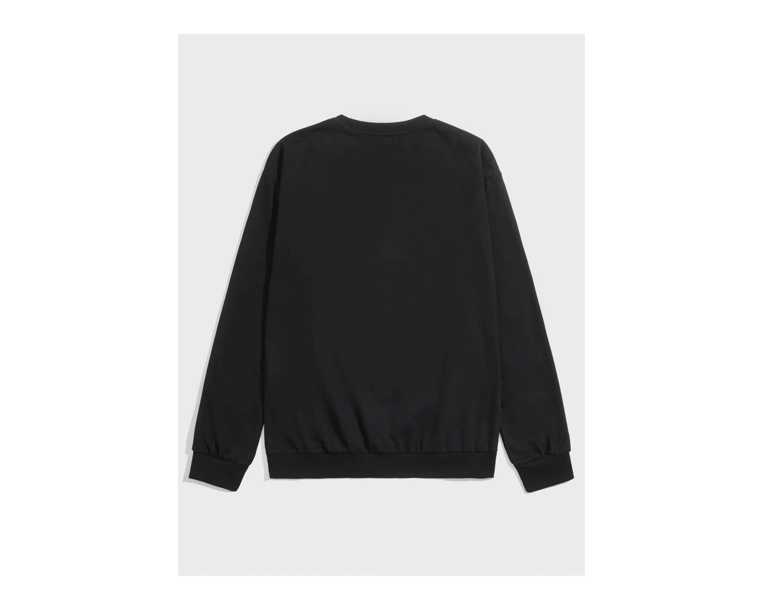 Anime Guys Letter Animal Graphic Sweatshirt Siyah