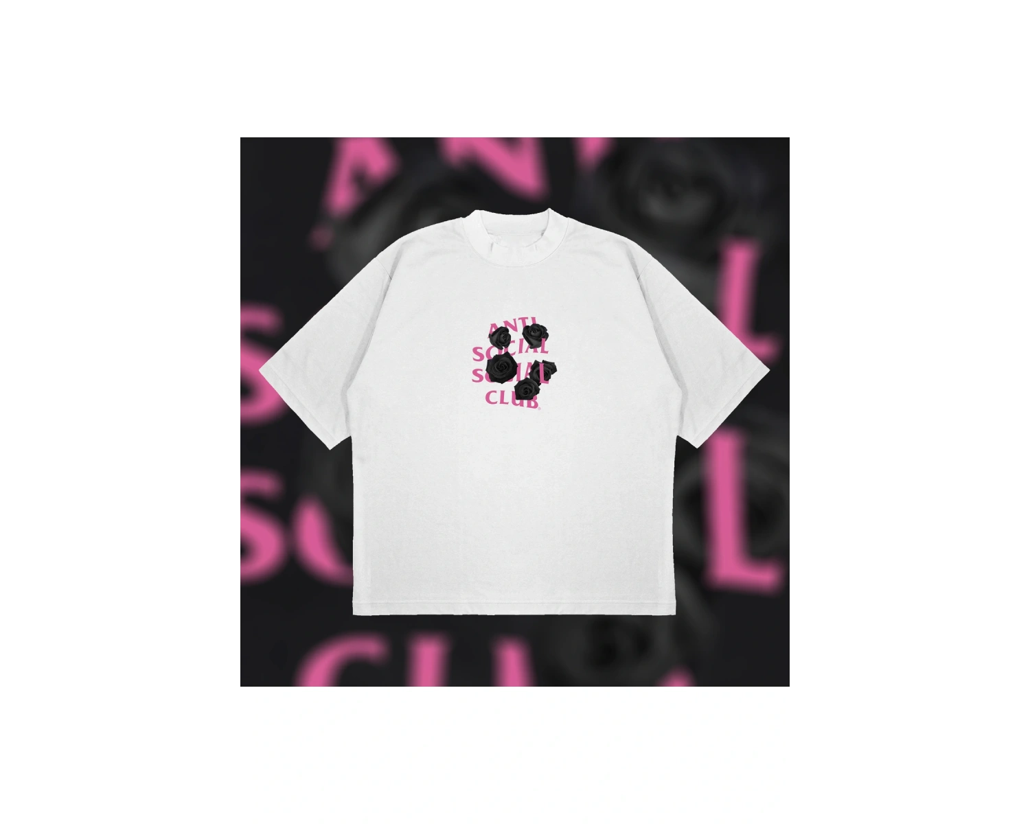 Anti Social Social Club Black Rose Oversize Unisex Pamuklu Nefes Alan Kalın Kumaşl