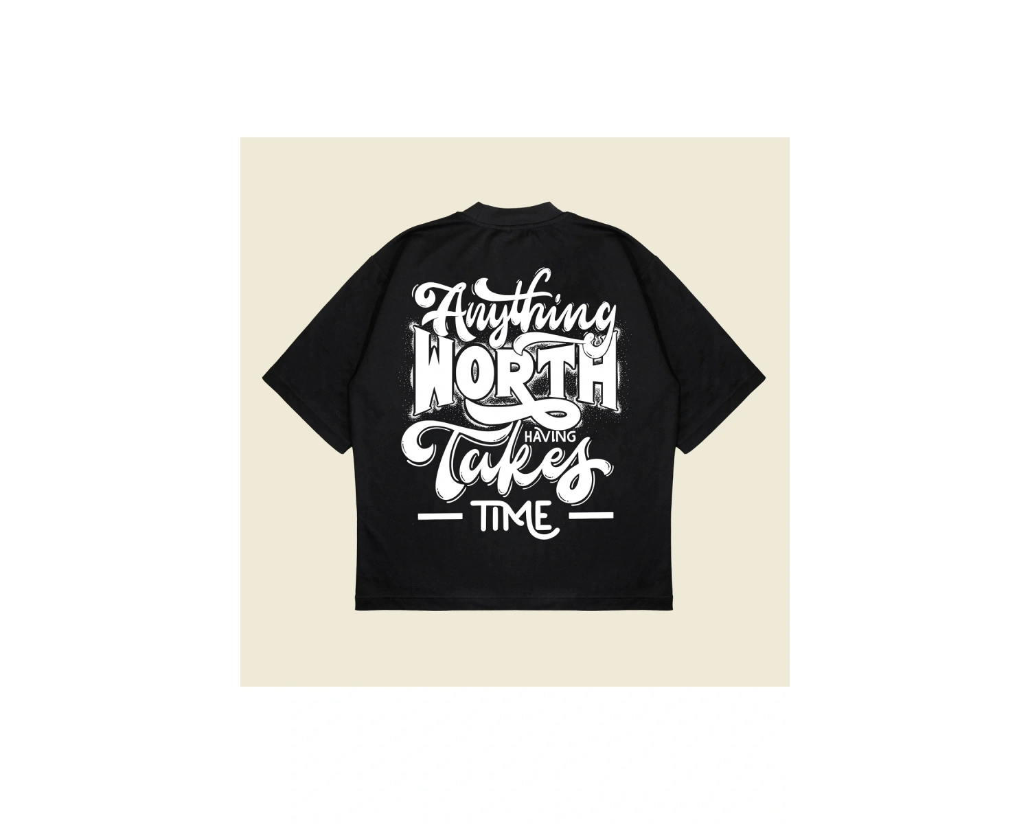 Anythingworth Baskılı Oversize Unisex Pamuklu Nefes Alan Kalın Kumaşlı