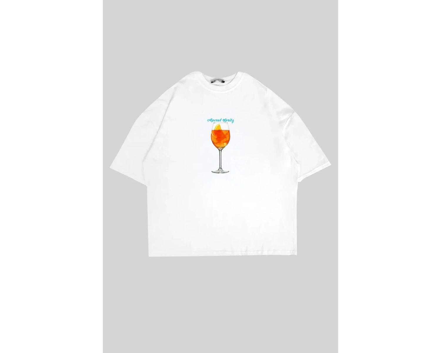 Aperol Sptritz Baskılı Beyaz Oversize Unisex