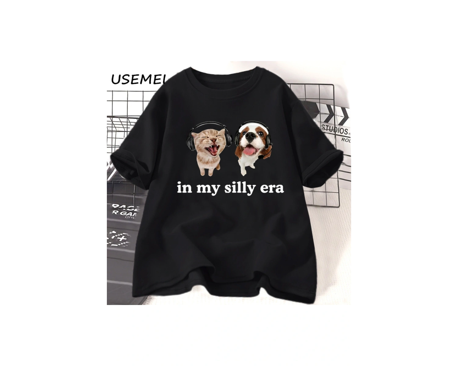 Aptal Çağımda T Shirt Komik Meme Kedi Köpek Sevgilisi Tshirt Rahat Pamuk kısa kollu tişört Er 3070