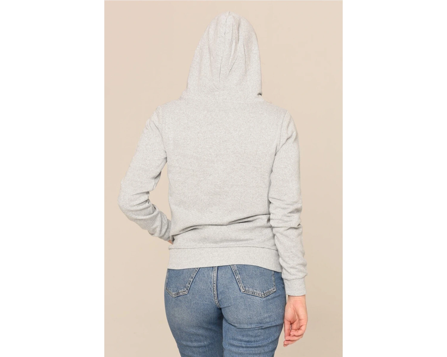 Arascom Kadın Gri Fermuarlı Kapüşonlu Hırka Ars-swt