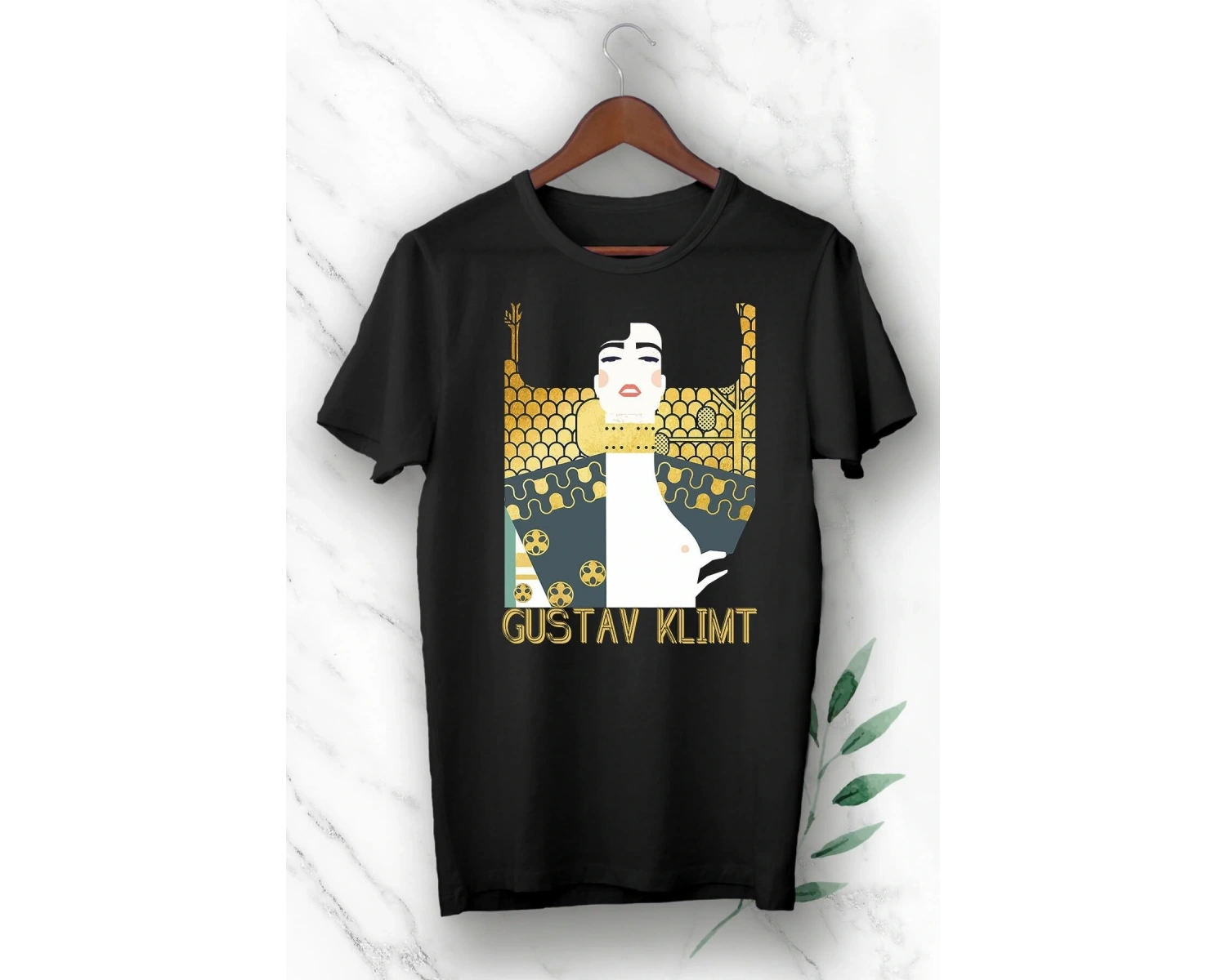 Art Gustav Klimt Eseri Baskılı Beyaz Unısex Tişört