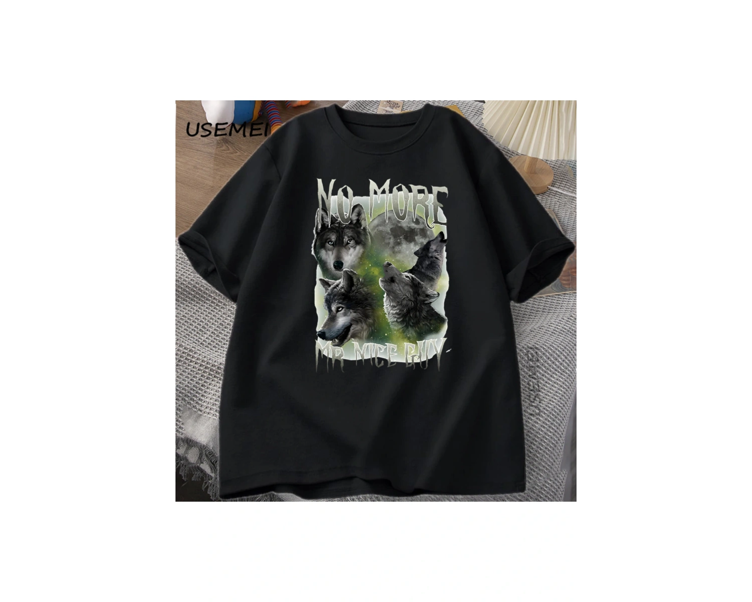 Artık Mr Nice Guy Grafik T Shirt Komik Kurtlar Meme T-Shirt O-Boyun Yuvarlak Yaka Kısa Kollu 3041