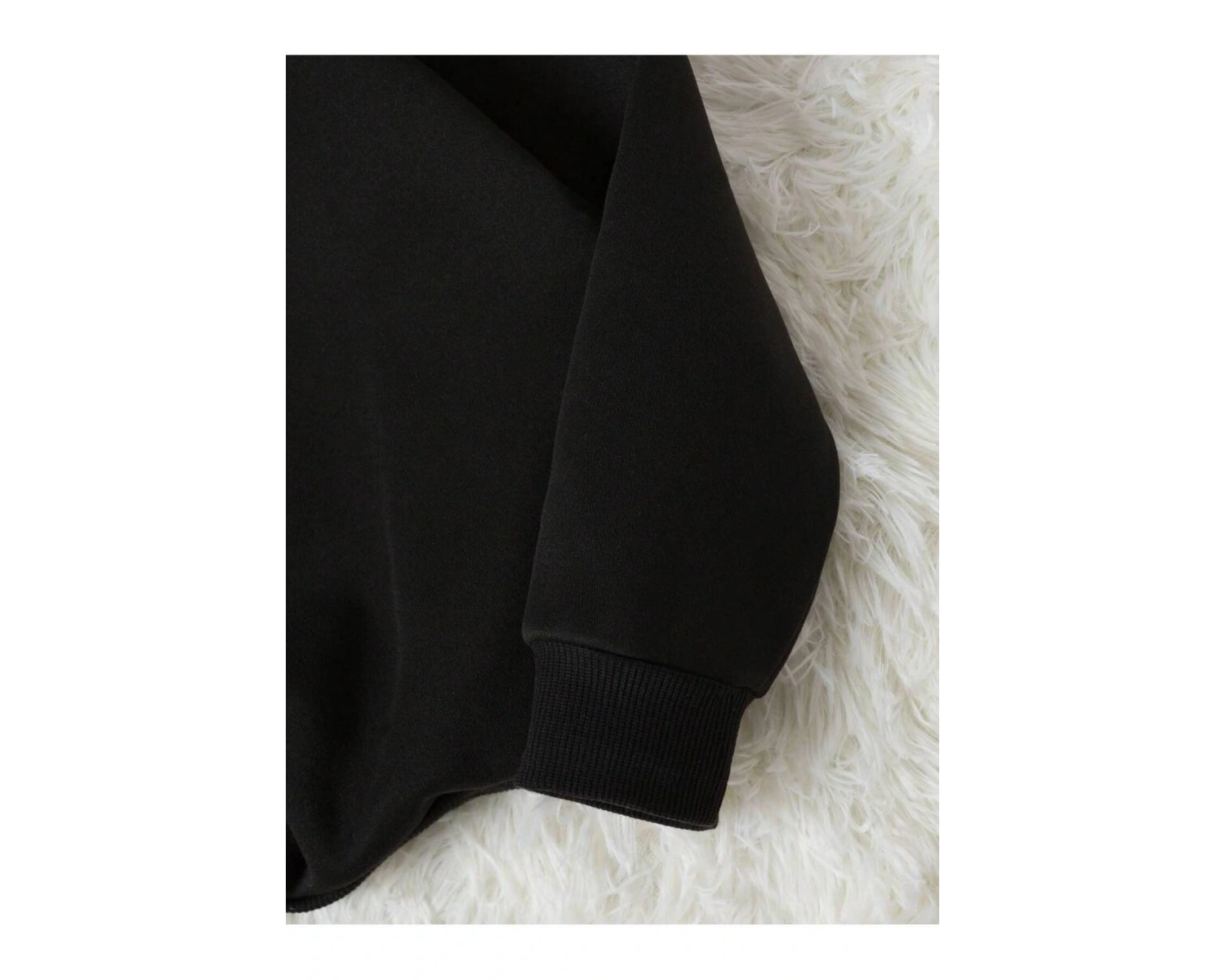 AS Renkli Oversize Bisiklet Yaka Pamuklu Sweatshirt Siyah