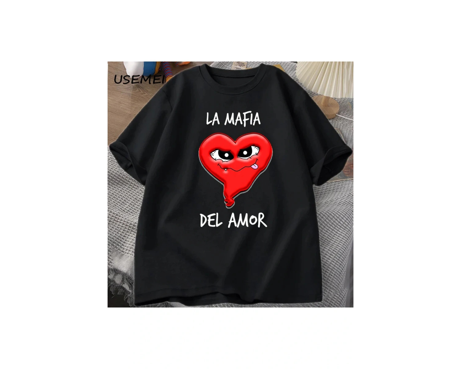 Aşk mafya T Shirt komik baskılı tişört erkekler yaz Tees Harajuku % moda üst giyim pamuk kısa 2909