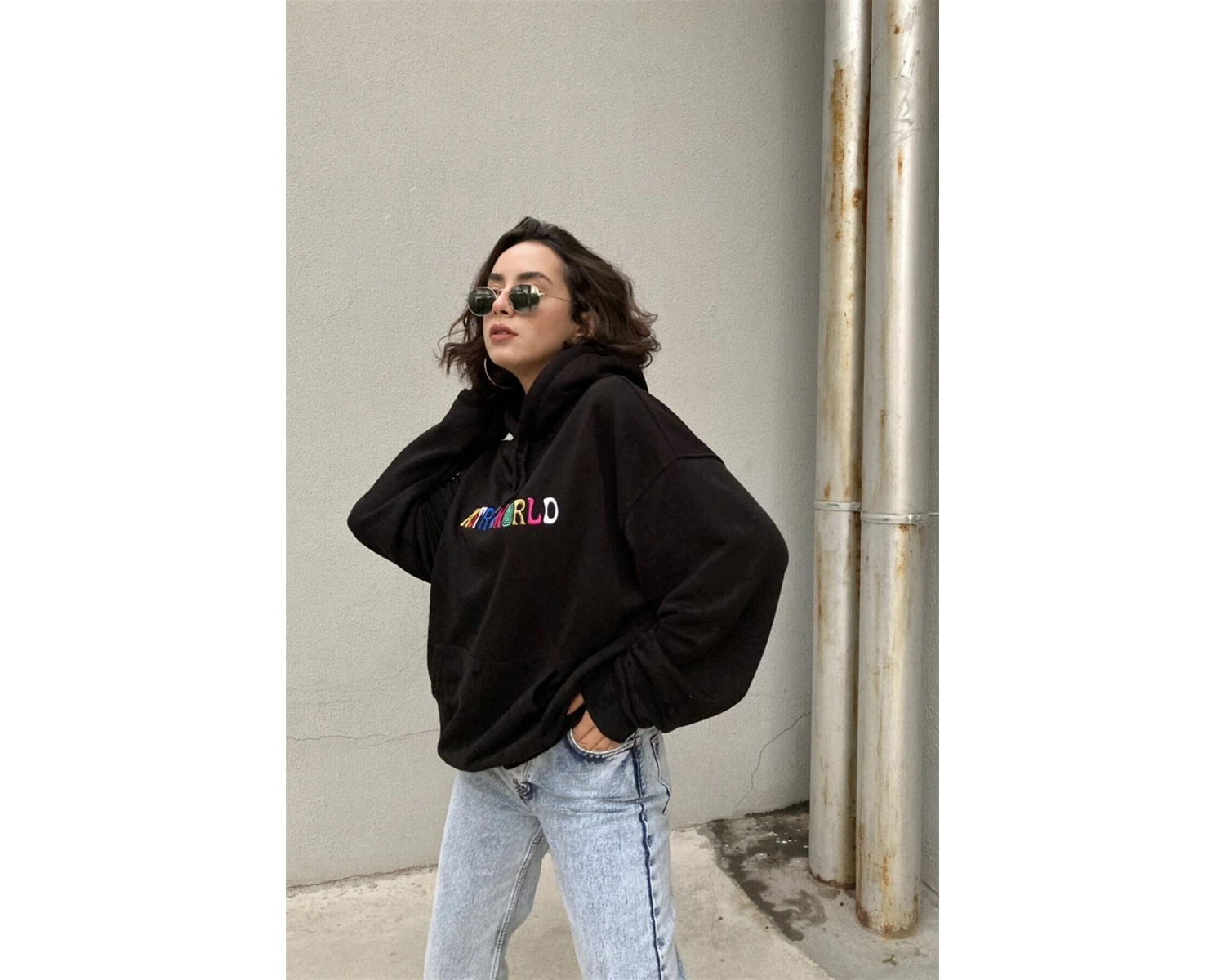 Astra World Unisex Hoodie Siyah