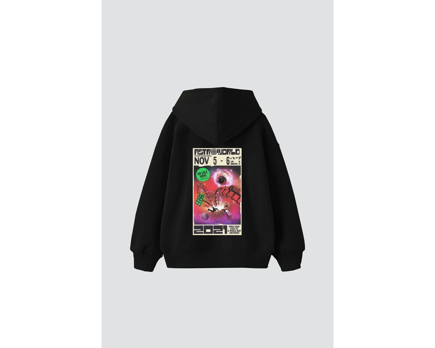 AstroWorld Baskılı Oversize Unisex Beyaz