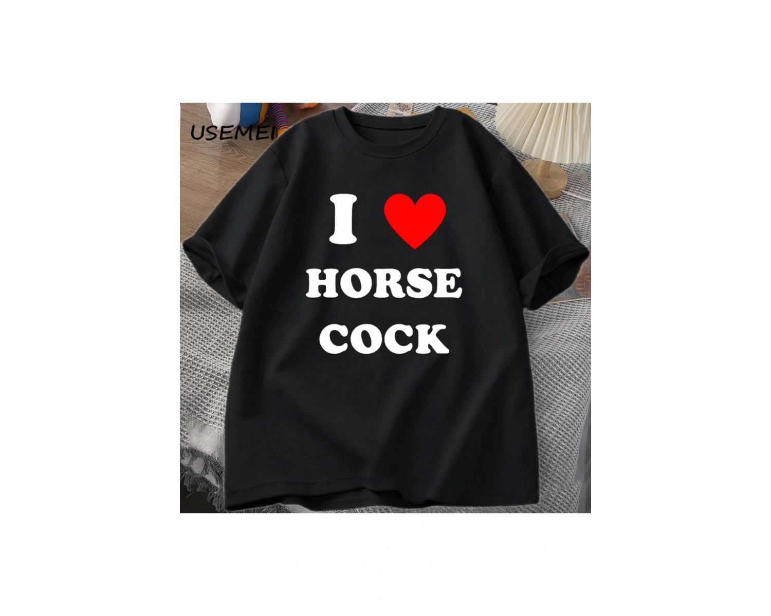 At Horozu Seviyorum T-Shirt Erkek Kadın I Kalp Horoz Komik Grafik T Shirt Unisex Pamuk Kısa K 2854