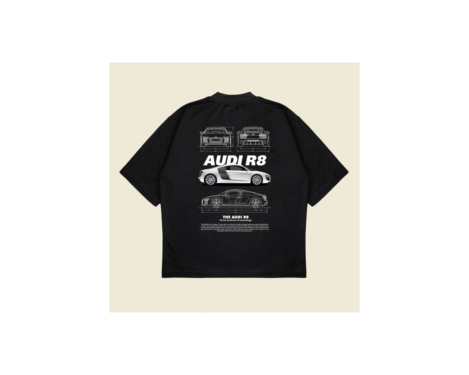 Audi R8 Boxy Fit Oversize Unisex Tshirt – Baskılı Tişört |