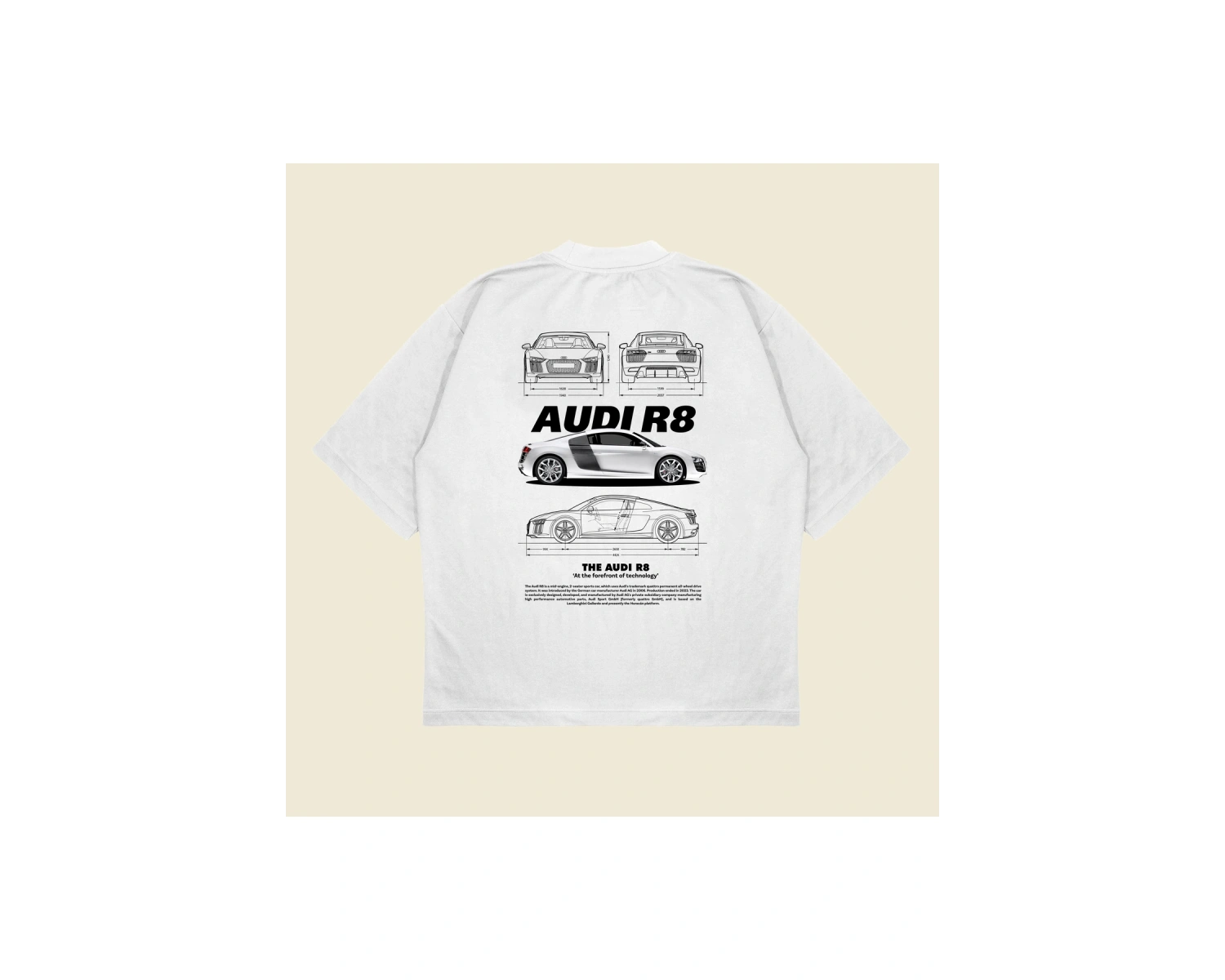 Audi R8 Boxy Fit Oversize Unisex Tshirt – Baskılı Tişört |