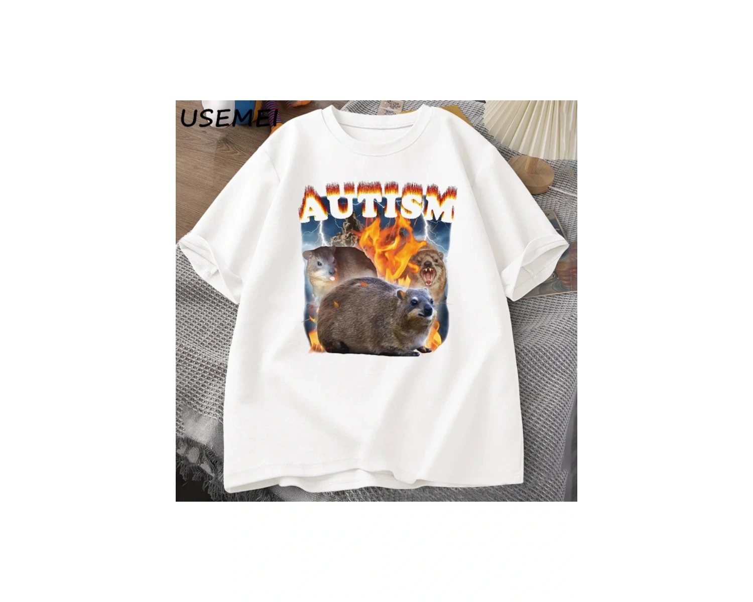 Autism Capybaras Graphic T Shirt Funny Meme Cotton Short Sleeve Tshirt Causal Women Men Print 3014