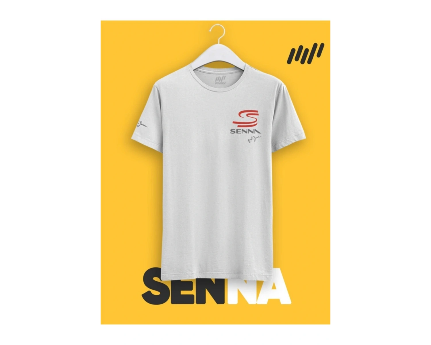 Ayrton Senna Imzalı Senna Logolu Kabartma Baskılı T-shirt