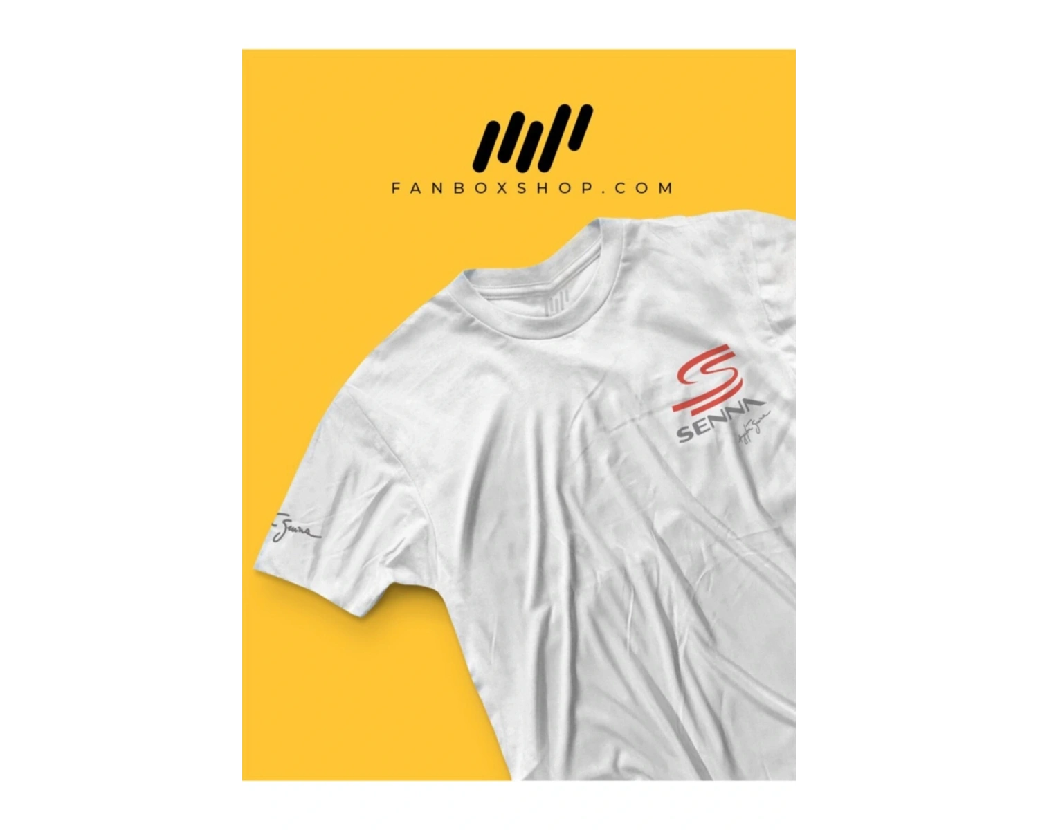 Ayrton Senna Imzalı Senna Logolu Kabartma Baskılı T-shirt