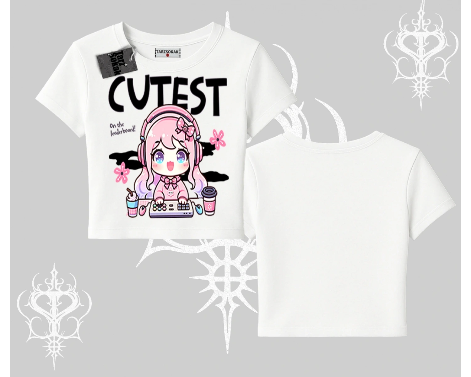 Babby Tee Tshirt Cute Anime Gamer Girl Baskılı