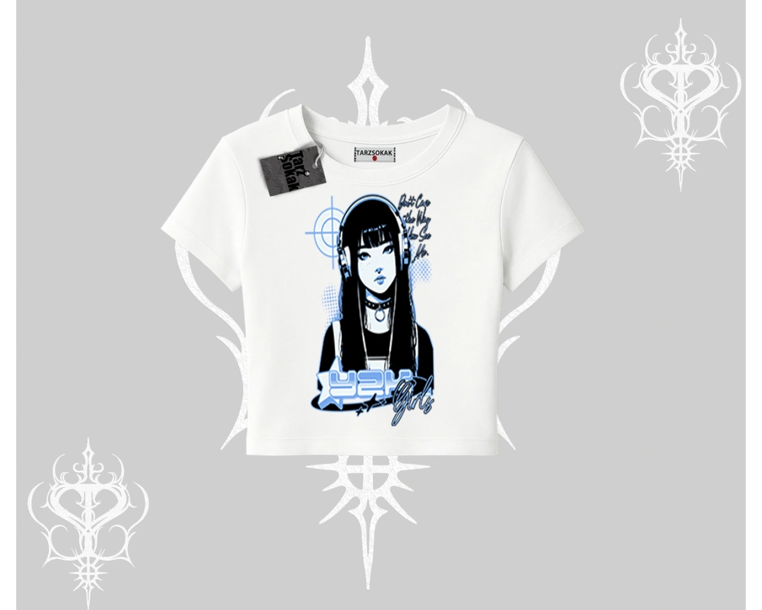 Babby Tee Tshirt Cyber Y2K Anime Girl Street Sound Aesthetic