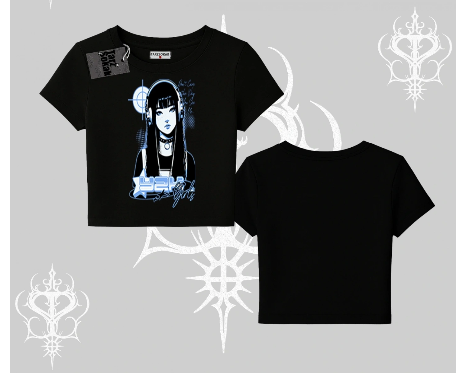 Babby Tee Tshirt Cyber Y2K Anime Girl Street Sound Aesthetic