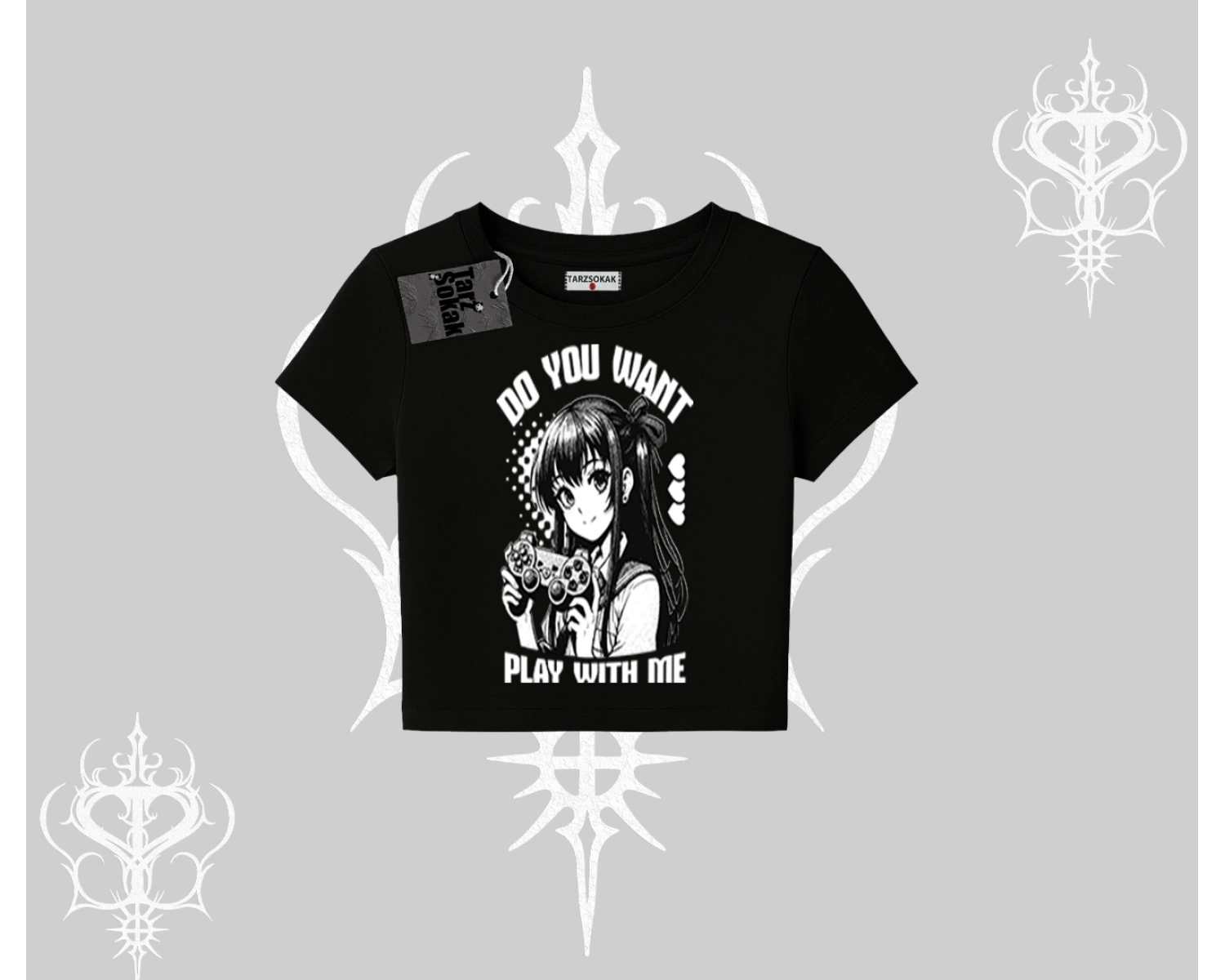 Babby Tee Tshirt Do You Want Play With Me Anime Kız Baskılı