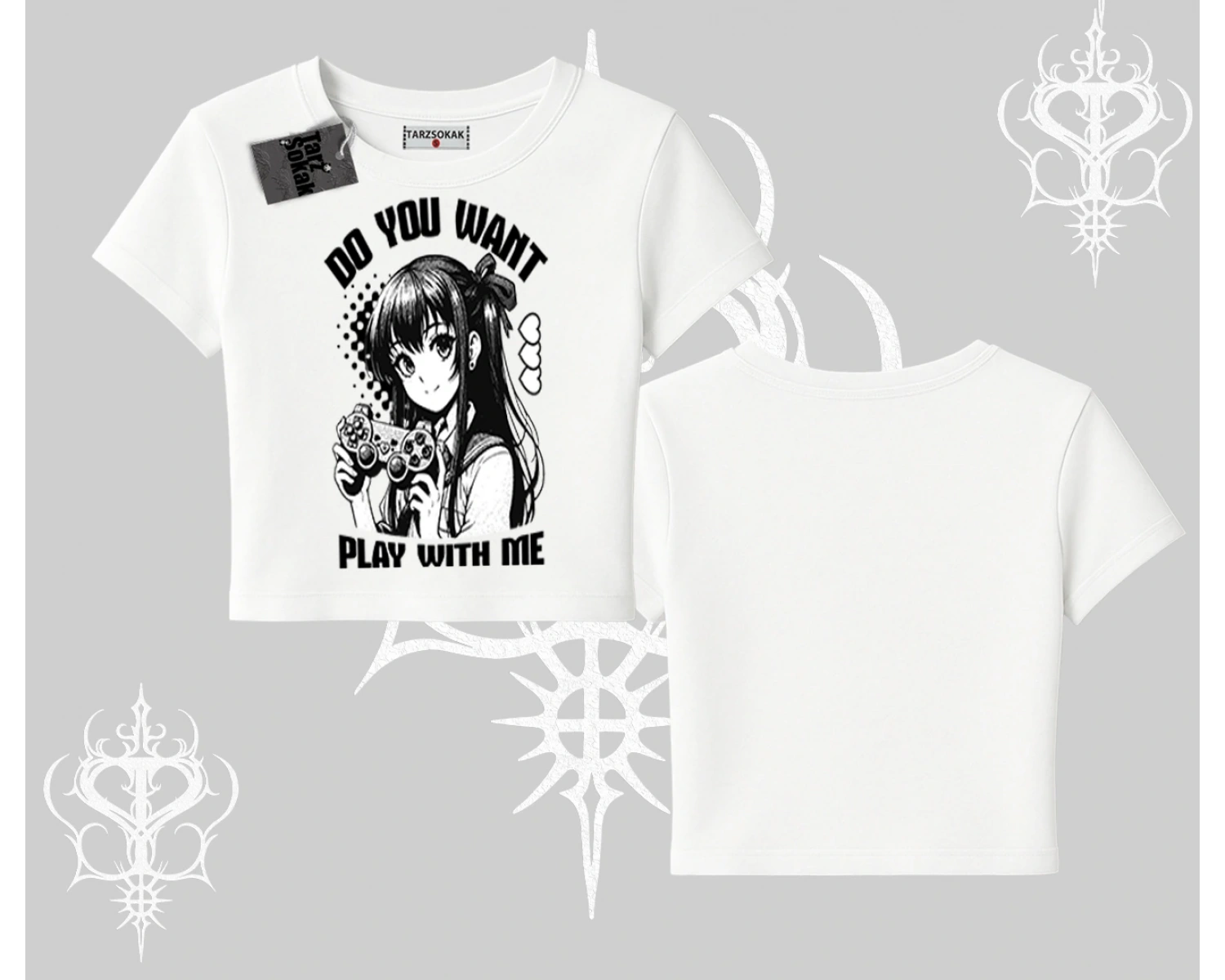 Babby Tee Tshirt Do You Want Play With Me Anime Kız Baskılı