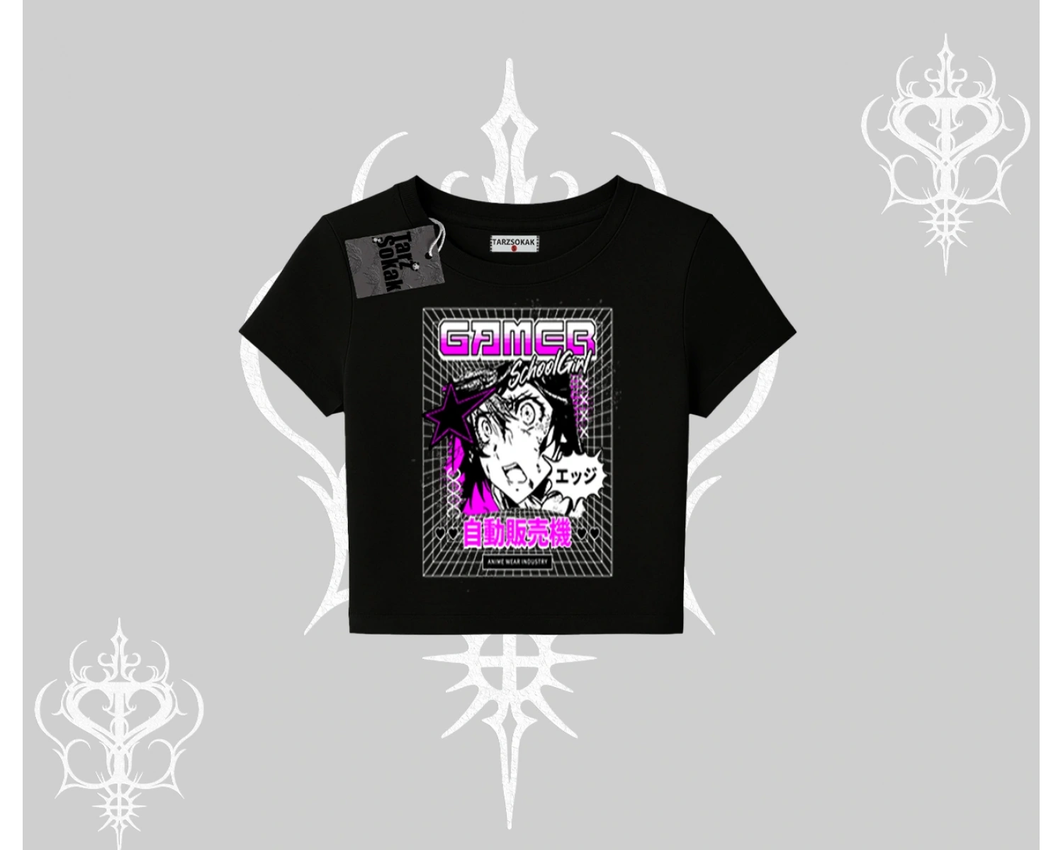 Babby Tee Tshirt Games Schoolgirl Anime Baskılı