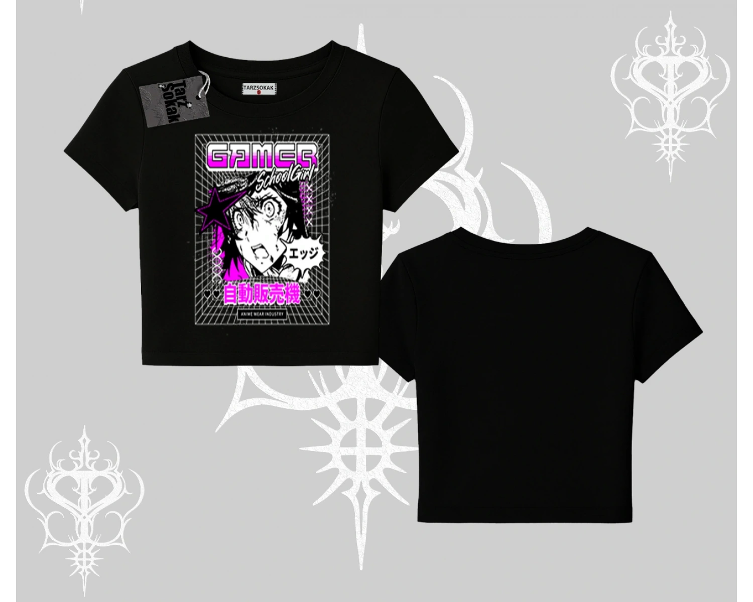 Babby Tee Tshirt Games Schoolgirl Anime Baskılı