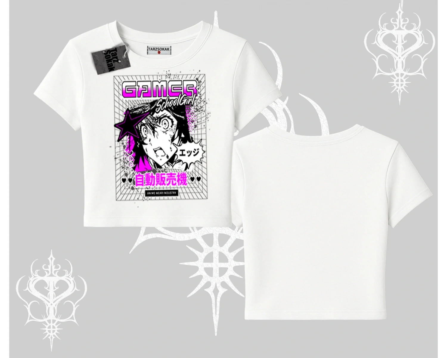 Babby Tee Tshirt Games Schoolgirl Anime Baskılı