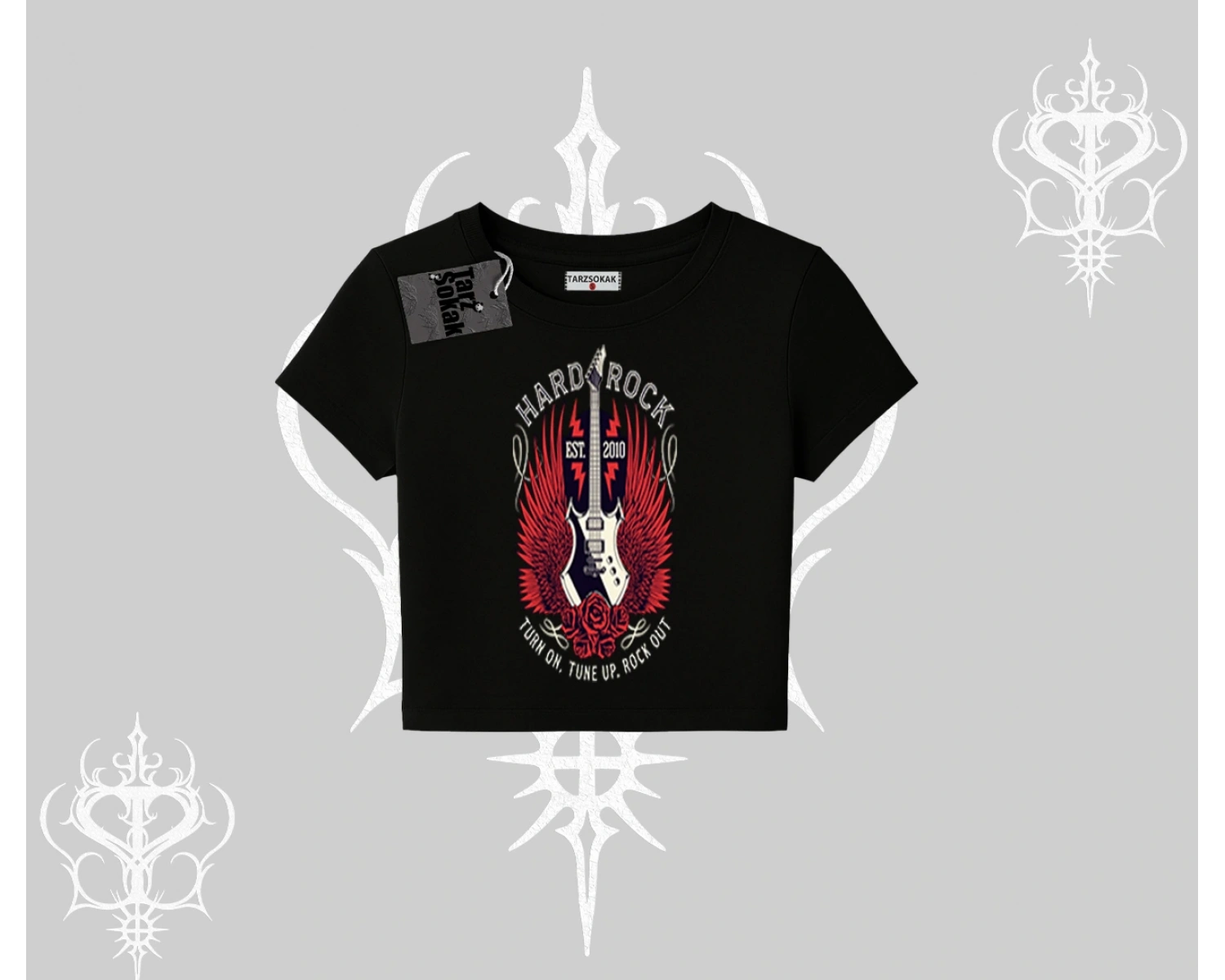 Babby Tee Tshirt Hard Rock Winged Guitar Rebellion