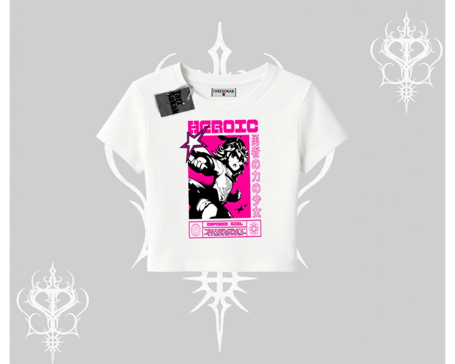 Babby Tee Tshirt Heroic Anime Girl Japon Stil Grafik Baskılı