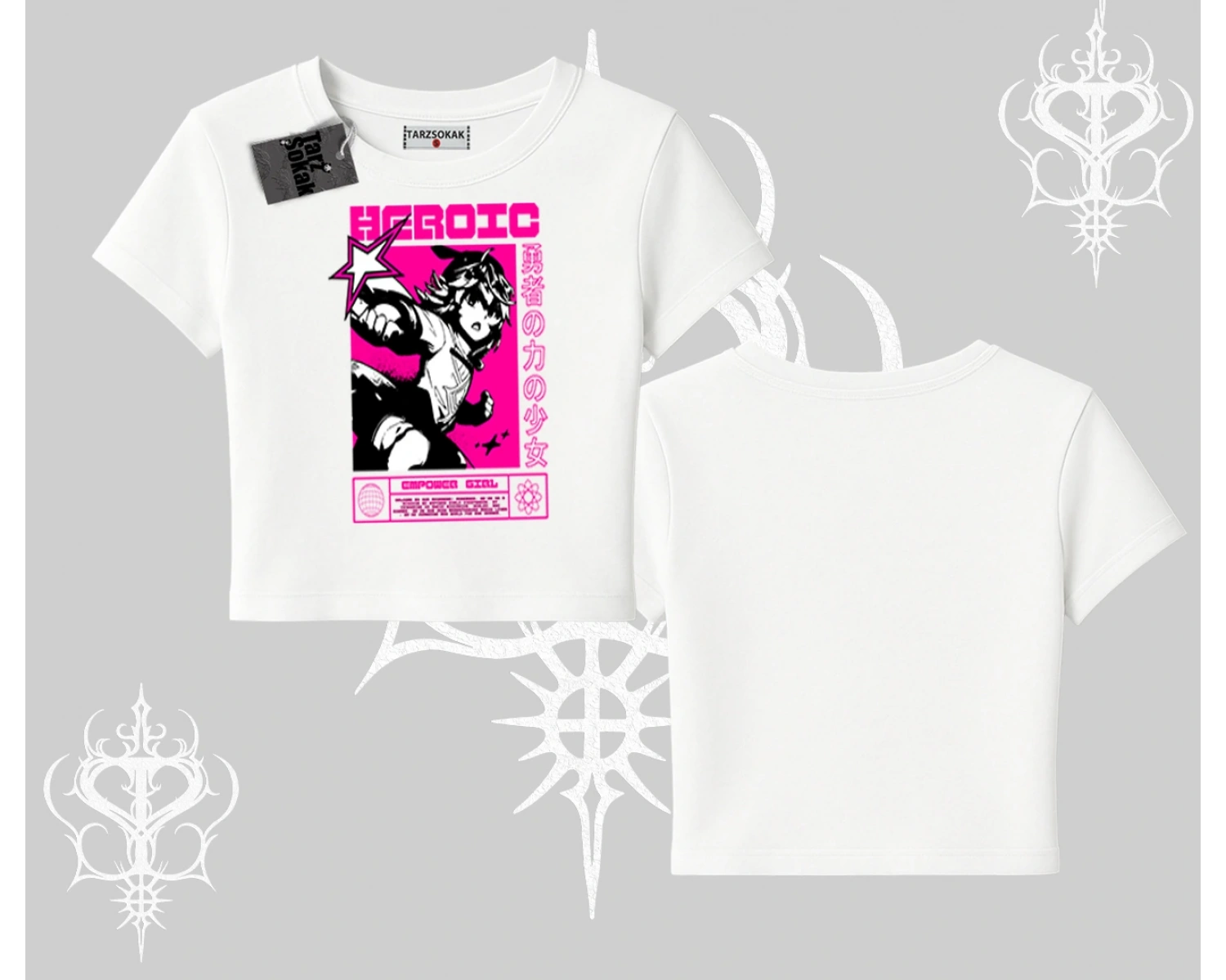 Babby Tee Tshirt Heroic Anime Girl Japon Stil Grafik Baskılı