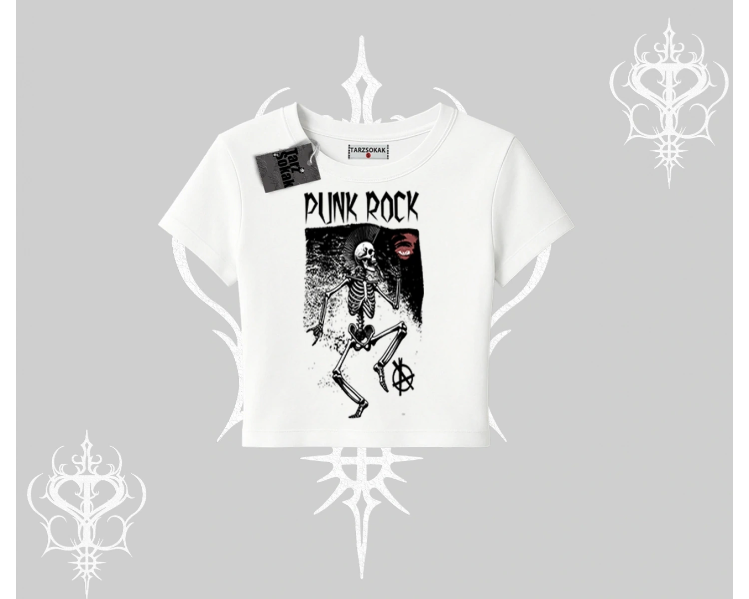 Babby Tee Tshirt Punk Rock Chaos Skeleton Riot